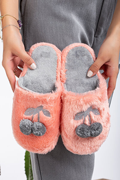 Slipcat Γυναικείες παντόφλες σπιτιών Cherry House Παντόφλες Χειμερινές Παντόφλες Guest Παντόφλες Γούνινες παντόφλες