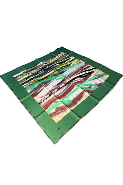 Aker Πράσινο-μπορντό Μεταξωτό Φουλάρι Τίβιλ με Μικτό Σχέδιο 8808713-951