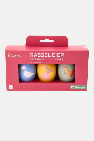 Tchibo 3 Pieces Egg Rattles, Blue