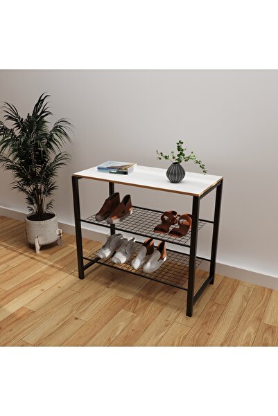 Güzelkan Geniş Metal Ayakkabılık Vestiyer 3 Katlı Ayakkabılık