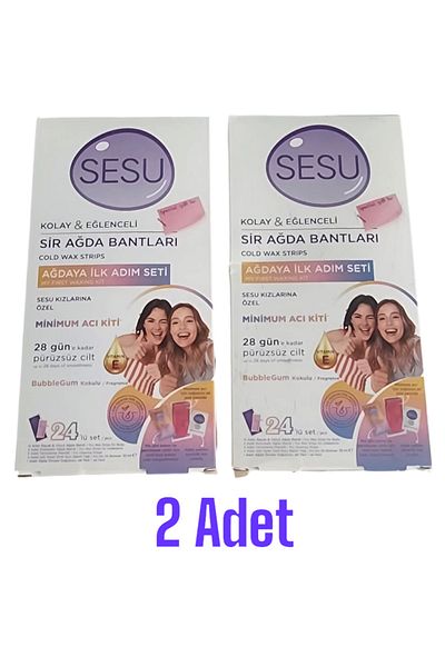 Sesu 2 Pieces of Waxing Strips - Set of 24 and 28 Smooth Bubble Gum Scented