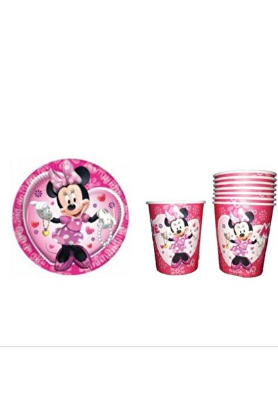 Baloncum Minnie Mouse Doğum Günü Tabak Bardak Seti
