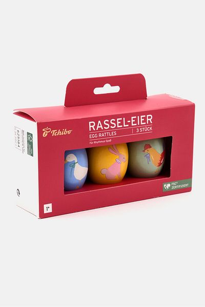 Tchibo 3 Pieces Egg Rattles, Blue