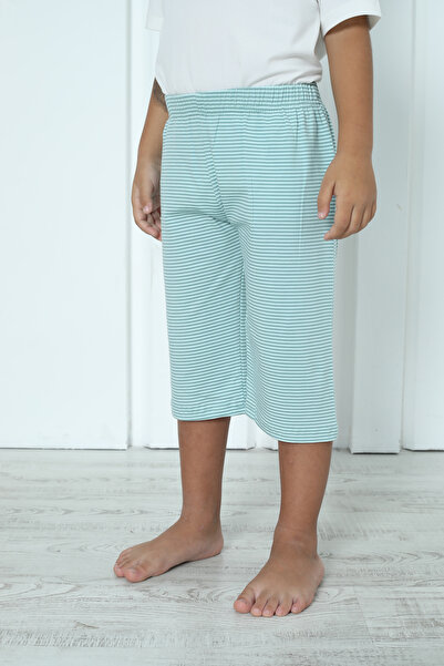 Nicoletta Erkek Çocuk Kapri Bermuda Pamuklu TURKUAZ