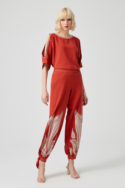 Naramaxx Baskılı Doğal Şalvar Pantolon