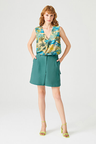 Naramaxx Keten Karışımlı Kargo Cepli Şort