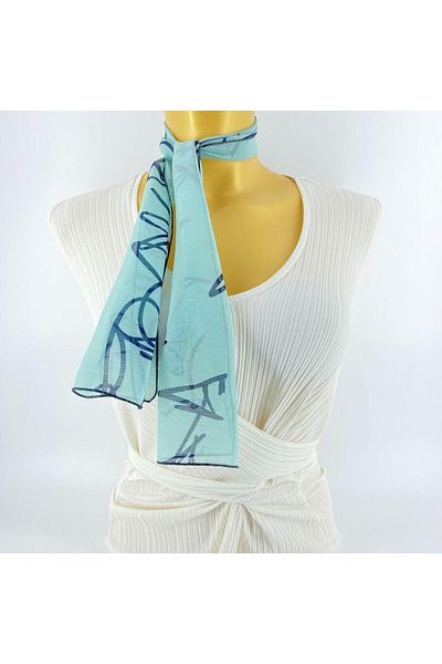 Tedz Collection PAREDORA Signature Turquoise Short Scarf