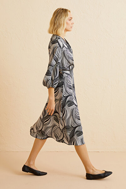 Naramaxx Pile Detaylı Kruvaze Elbise