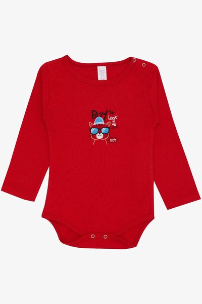 Breeze Kız Bebek Çıtçıtlı Zıbın Body Gözlüklü Kedicik Baskılı 9 Ay-3 Yaş, Kır...