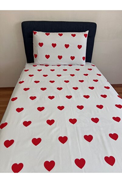 Touch Heart Red Fitted Elastic Sheet Set - Single and Double