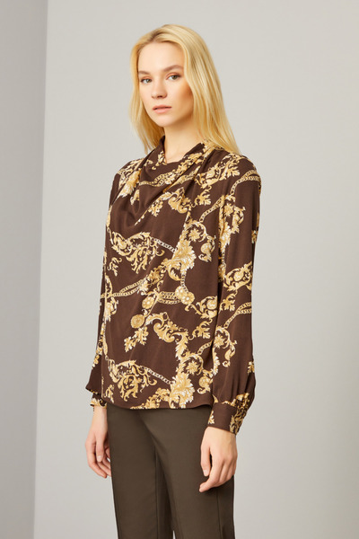 Naramaxx Degaje Yaka Desenli Bluz