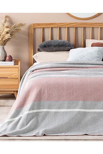English Home Barleycorn Scotch - Single Blanket Dried Rose