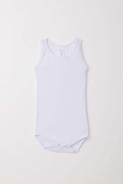 Breeze Baby Girl Snap-On Tank Top Bodysuit Jacquard 9 Months-3 Years, White