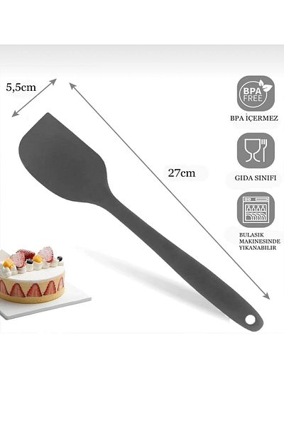 YDGR Anthracite Modern Silicone Flat Spatula