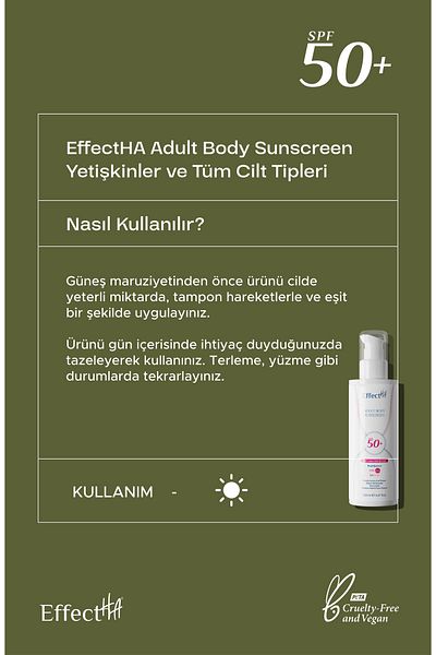 EffectHA SPF50 Moisturizing Body Sunscreen Cream Special for Adults