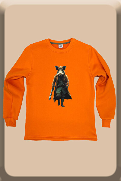 WİDİ Хантер Мисливський Свинячий Принт Флісова Куртка - 100% Бавовна, Велосипедний Воріт, Регулярний Крій