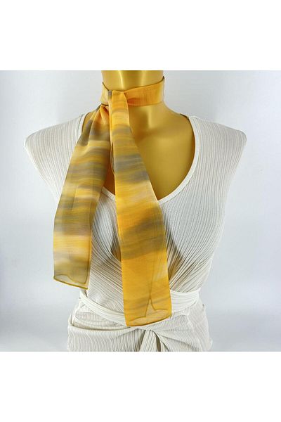 Tedz Collection PAREDORA Soft Patterned Gold Cream Short Scarf