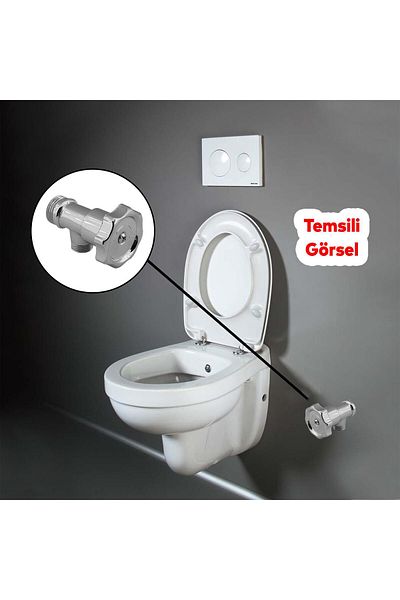 Badem10 Metal Reservoir - Rotating and Flexible Bidet Tap, Wc Toilet and Hose Connection