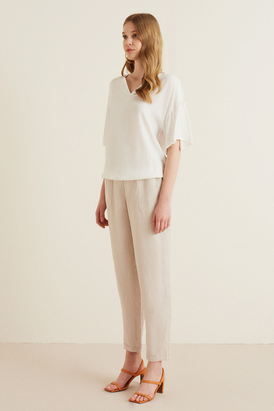 Naramaxx Kolları Fırfırlı Etekucu Lastikli Bluz