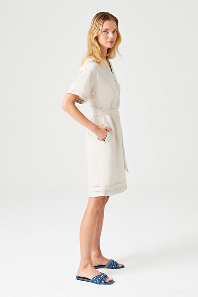 Naramaxx Keten Karışımlı Yarım Kollu Elbise