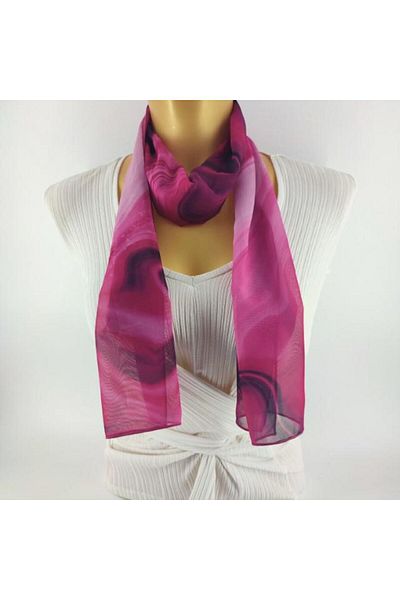 Tedz Collection PAREDORA Soft Patterned Pink Black Long Scarf