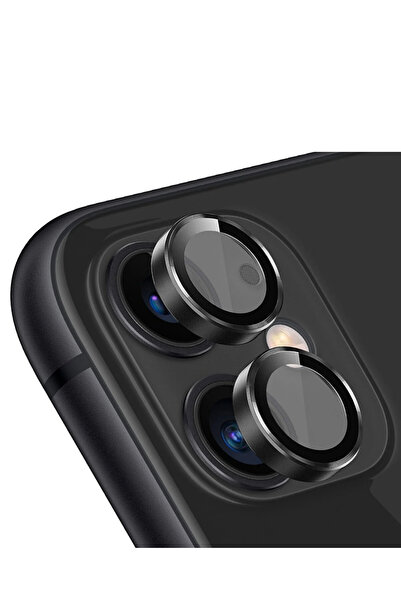 POWELL İphone 11 - 12 - 12mini Uyumlu Kamera Koruyucu Cam Lens Metal Çerçevel...