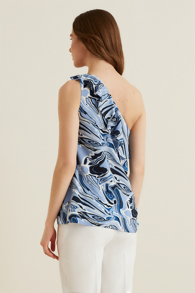 Naramaxx Tek Omuz Dekolteli Fırfırlı Bluz