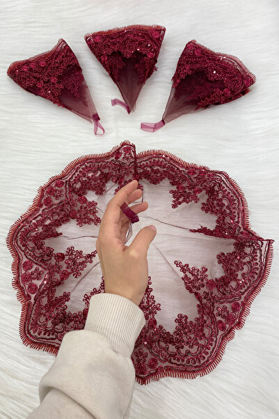 ZEYMERADE منديل العروس والعريس باللون العنابي، مزين بجلد لامع، ليلة حناء الزفاف، وعد وصيفة العروس، خطوبة العروس