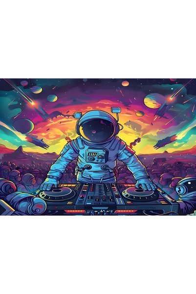 Vendini Party in Space, Dj Astronaut Wall Covering Wall Tapestry Wall Tapestry