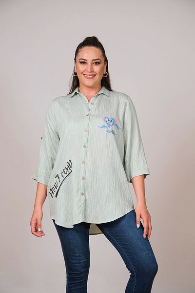 Lady Majestic Cămașă de damă din viscoză de mărime mare