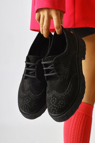 Limoya Rossy Brown, Bitter Brown Color Oval Toe Laser Cut Women's Casual Shoes