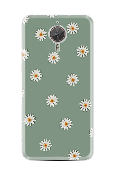 General Mobile GM5 Plus Kılıf HD Resim Baskılı Yeşil Papatyalar StKd -041