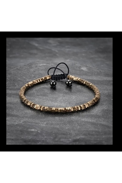 Alnis Atelier سوار من حجر الهيماتيت الذهبي الطبيعي