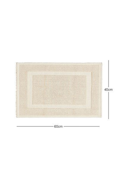 Ocean Home Textile Πλένεται Βαμβακερό Χρώμα Εκρού Χαλάκι Μπάνιου 40 x 60 cm