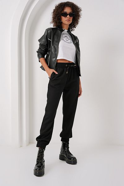 Bigdart 6674 Modell – Schwarze Jogginghose mit elastischem Bein