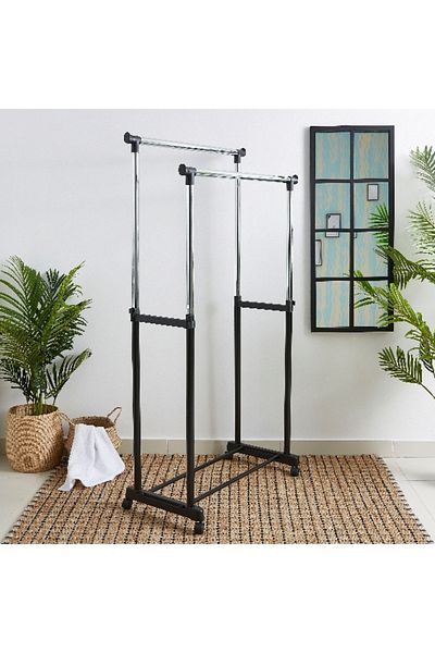 Home Box Lapis Double Garment Rack with Castors