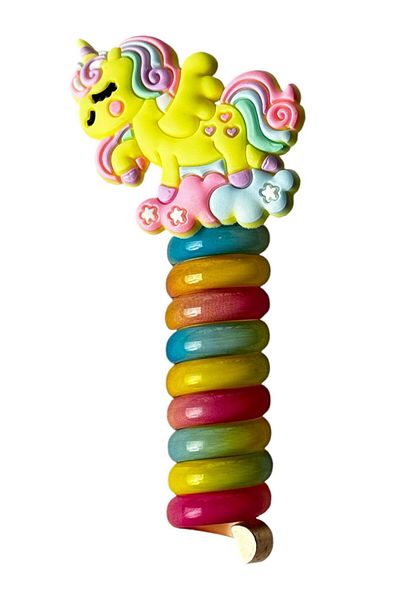 TAKIŞTIR Yellow Color Unicorn Figured Spring Spiral Buckle