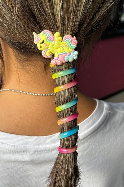 TAKIŞTIR Yellow Color Unicorn Figured Spring Spiral Buckle