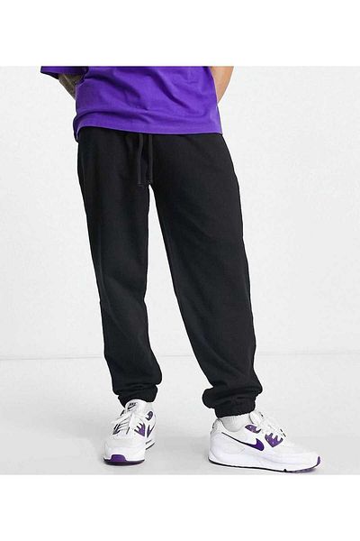 UYN SPORT Plus Size Black Raised Sweatpants - Elastic Leg Joggers
