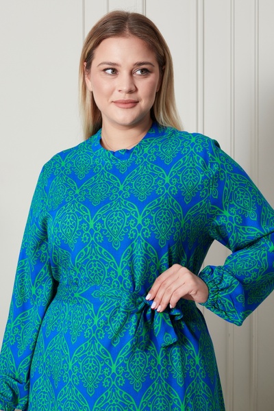 Ferace Γυναικείο φόρεμα με γιακά σε μεγάλο μέγεθος Hijab ύφασμα βισκόζης με πλισέ και πλισέ φόρεμα