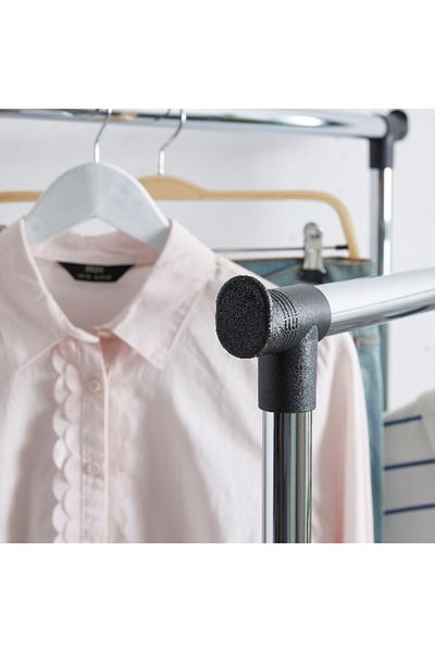 Home Box Lapis Double Garment Rack with Castors