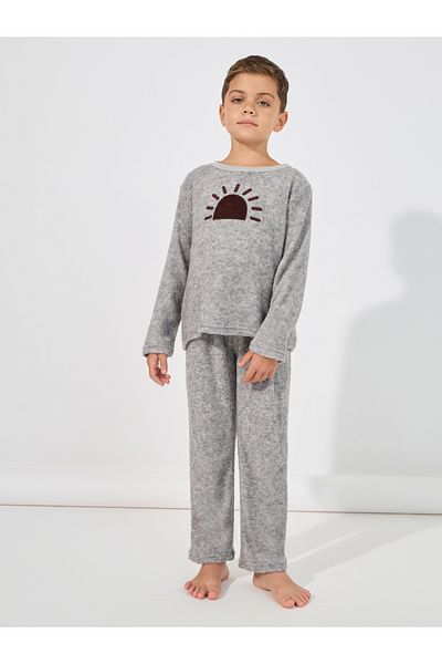 Styli Sun Embroidery Towelling Top & Pyjama Set