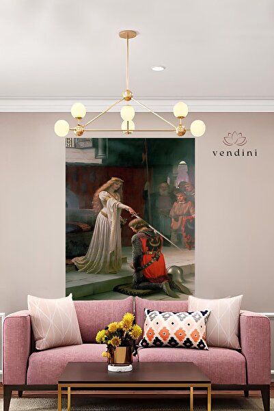 Vendini Prenses Ve Şovalye , Canlı Renkler Duvar Örtüsü Duvar Halısı Wall Tapestry