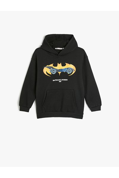 Koton Licensed Batman Hooded Long Sleeve Sweatshirt