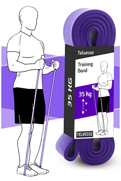 Ozsport Banda de rezistență de 35 kg - Banda de antrenament pentru fitness, pilates, pentru dezvoltarea mușchilor, violet-foarte dur