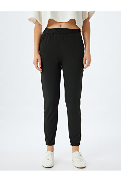 Koton Jogger Sweatpants Elastic Waist Pocket Detail Low Waist Interlock