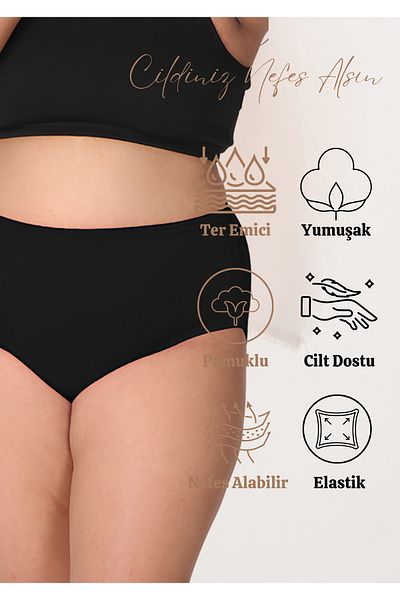 red iç giyim High Waist Large Size Cotton Bato Women's Panties 10 Pack (Battal Size)
