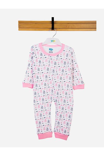 Babies Basic By Styli Cat Print Long Sleeves Sleepsuit