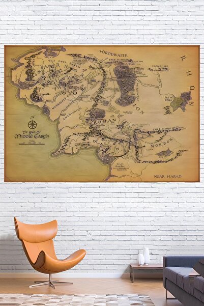 Vendini Middle World Map - Wall Cloth and Carpet Wall Tapestry