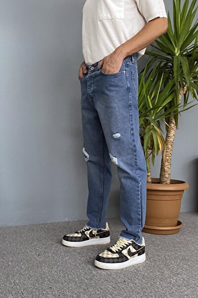 Alışveriş Sokağı Брюки з розірваними штанинами, сині, з деталями